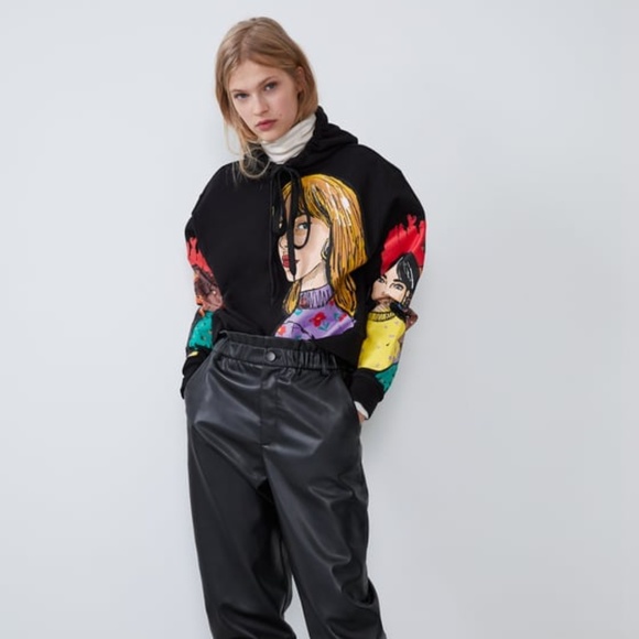 Zara Tops - ZARA GIRL PRINTED HOODIE SWEATSHIRT